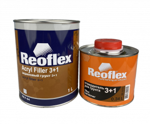 Грунт Reoflex 2К Acryl Filler 3+1 акриловый 1,0л с отвердителем 0,34л, белый