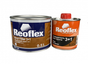 Грунт Reoflex 2К Acryl Filler 3+1 акриловый 0,5л с отвердителем 0,17л, серый