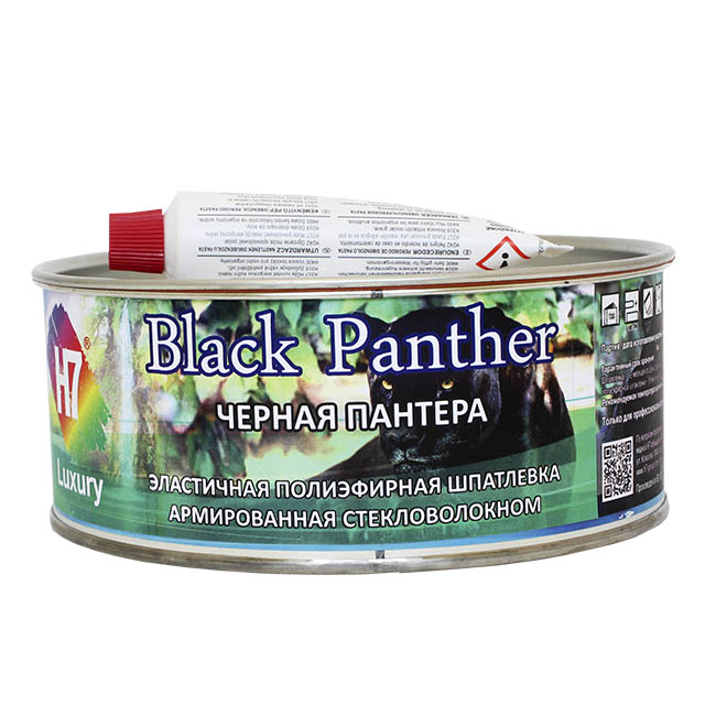 Шпатлевка H7 Black Panther эластичная армированная стекловолокном 0,5л (0,885кг) с отвердителем