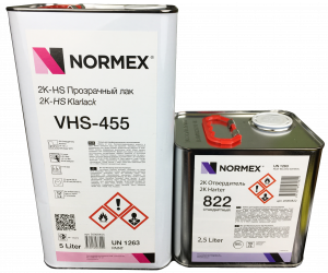 Лак Normex 2К-VHS 455 прозрачный 5л с отвердителем 822 2.5л
