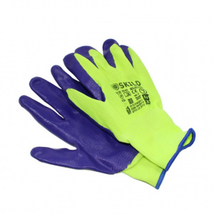 Перчатки Русский Мастер N1001 нейлоновые с нитриловым обливом, фиолетовые, размер L(9) 
