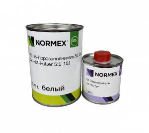 Грунт-наполнитель Normex 2К-HS 151 5+1 акриловый 0,75л с отвердителем 0,15л, белый