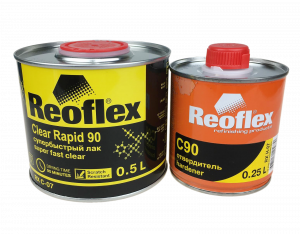 Лак Reoflex 2К Clear Rapid 90 2+1 супербыстрый 0.5л с отвердителем HS C90 0,25л