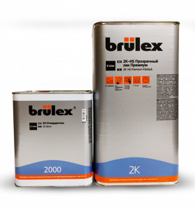 Лак Brulex 2К-НS Premium 5л с отвердителем 2000 быстрый 2,5л
