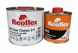 Лак Reoflex 2К МS Clear Classic 2+1 акриловый 0,5л с отвердителем МS 0,25л