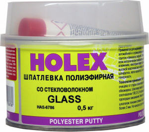 Шпатлевка Holex Glass со стекловолокном 0,5кг с отвердителем