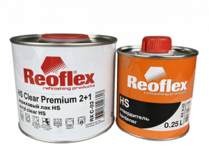 Лак Reoflex 2К HS Clear Premium 2+1 акриловый 0,5л с отвердителем HS 0,25л