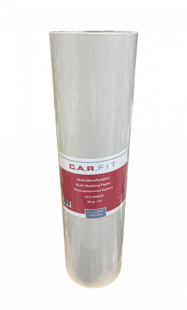 Бумага маскирующая CarFit ECO WHITE белая, плотность 48 гр/м2, 200м*600мм