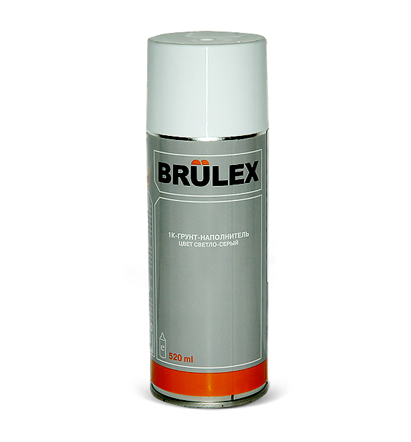 Грунт-наполнитель Brulex 1К антикоррозийный в спрее светло-серый 0,52 л.