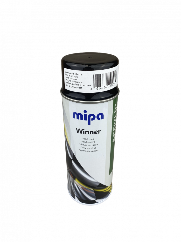 Краска в аэрозоле Mipa Winner Spray черная глянцевая 400мл.
