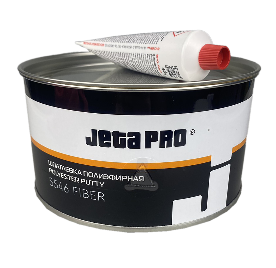Шпатлевка JETA PRO 5546 Fiber, со стекловолокном, серо-зеленая 1,8кг с отвердителем