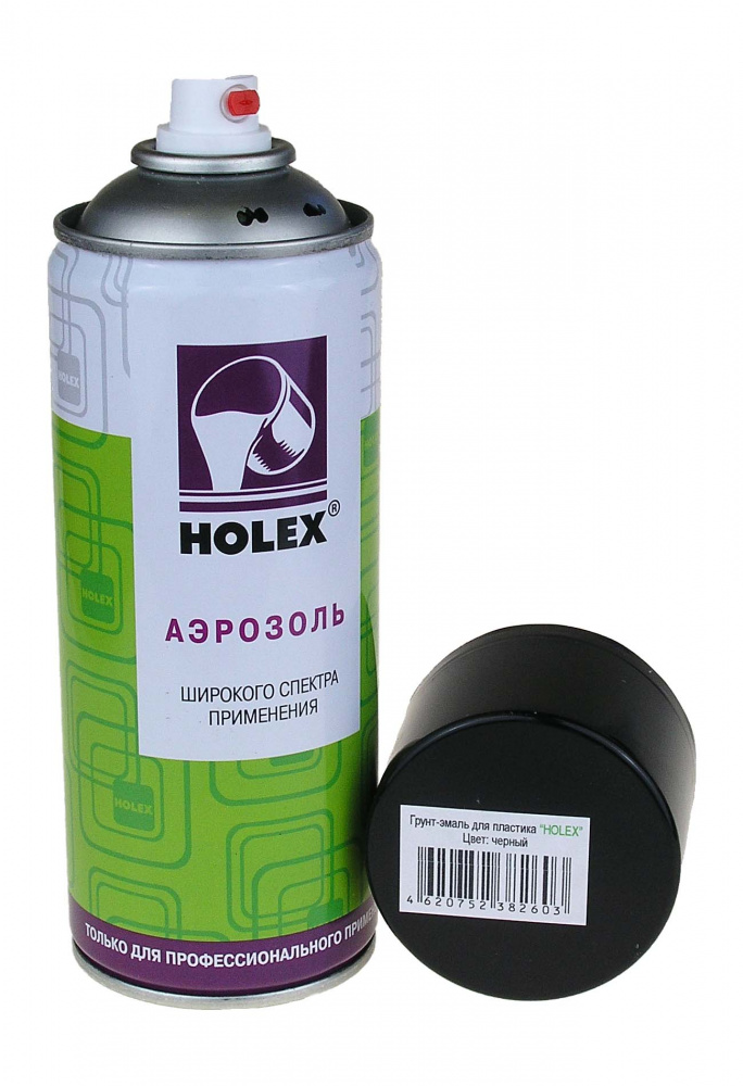Краска в аэрозоле Holex по пластику Чёрная, 520 мл