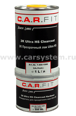 Лак CarFit 2K HS Ultra 2+1 Прозрачный лак 1л с отвердителем 0,5л