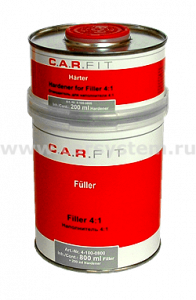 Грунт-наполнитель CarFit 4+1 серый, 0,8л с отв. 0,2л