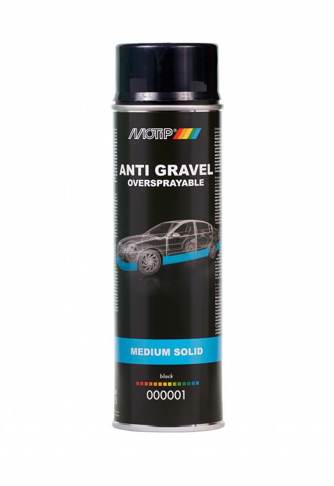 Антигравий MOTIP Anti Gravel на каучуковой основе окрашиваемый, черный, аэрозоль 500мл