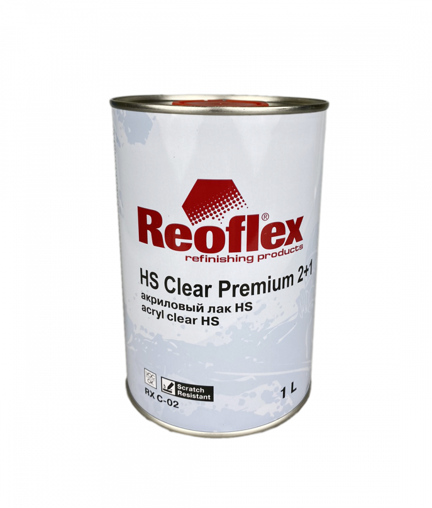 Лак Reoflex 2К HS Clear Premium 2+1 акриловый 1л, без отвердителя