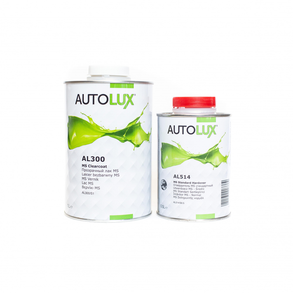 Лак Autolux 2К-MS прозрачный 1л с отвердителем MS стандартный 0,5л