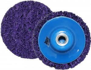 Круг Русский Мастер для снятия ржавчины на резьбе М14, Д=100мм, толщина 14мм, фиолетовый