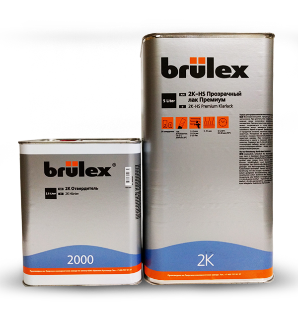 Лак Brulex 2К-НS Premium 5л с отвердителем 2000 comfort 2,5л