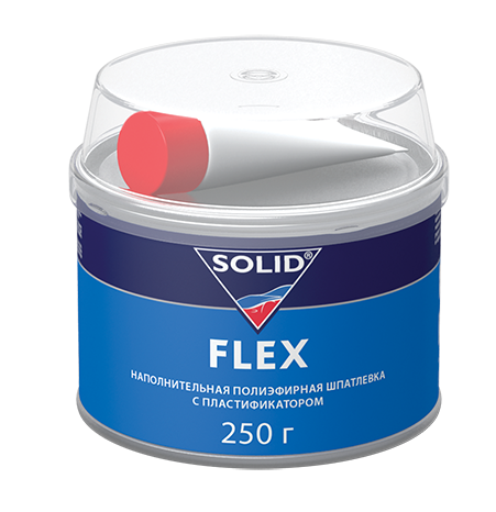 Шпатлевка SOLID Flex с пластификатором, темно-серая 0,25кг. с отвердителем