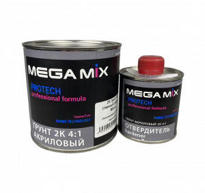 Грунт Mega Mix 2K HS 4+1 акриловый, темный-графит 0,8л + отв. 0,2л