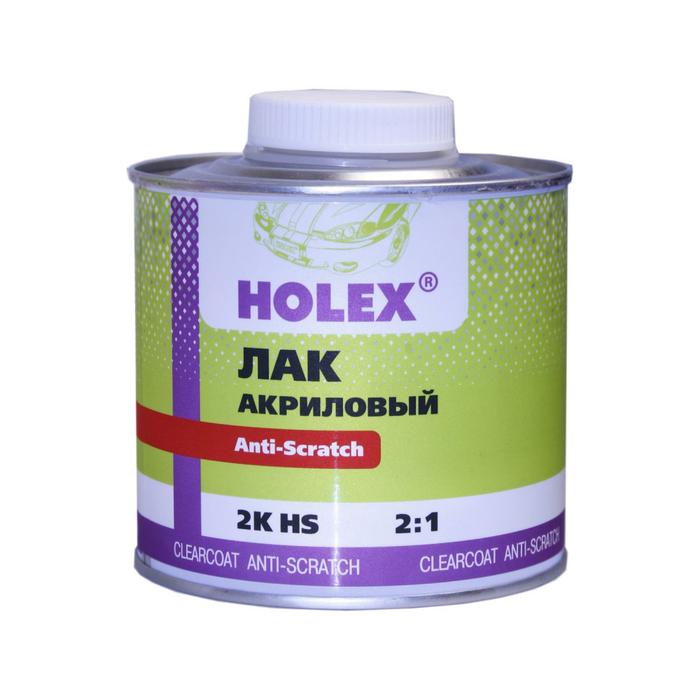 Лак HOLEX 2K HS 2:1 акриловый Anti-Scratch 0,5л, без отвердителя