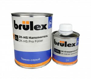 Грунт-наполнитель Brulex 2K-HS PROFuller 4+1 темно-серый 1л с быстродействующим отвердителем 0,25л