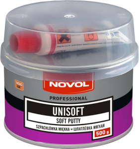 Шпатлевка Novol UNIsoft универсальная мягкая, бежевая 0,5кг с отвердителем