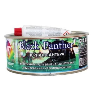 Шпатлевка H7 Black Panther эластичная армированная стекловолокном, черная, 0,5л (0,885кг) с отвердителем