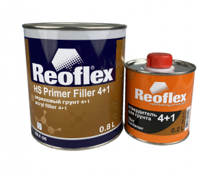 Грунт Reoflex 2К HS Primer Filler 4+1 акриловый 0,8л с отвердителем 0,2л, красный, Просрок