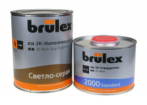 Грунт-наполнитель Brulex 2K-HS-Nonstop-Fullprimer 2+1 мокрый по мокрому, темно-серый 1л с отвердителем 2000 standart 0,5л