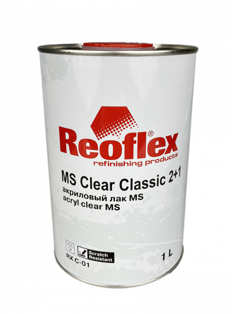 Лак Reoflex 2К МS Clear Classic 2+1 акриловый 1л, без отвердителя