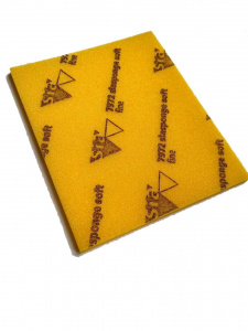 Губка Siasponge односторонняя 115*140*5мм FINE, Р240-320, желтая