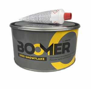 Шпатлевка Boomer SNOWFLAKE полиэфирная конструкционная со стекловолокном, белая, 1,8кг с отвердителем