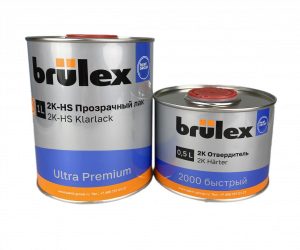 Лак Brulex 2К-НS Ultra Premium 1л с отвердителем 2000 быстрый 0,5л