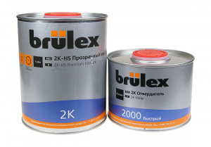 Лак Brulex 2К-НS Premium 1л с отвердителем 2000 быстрый 0,5л
