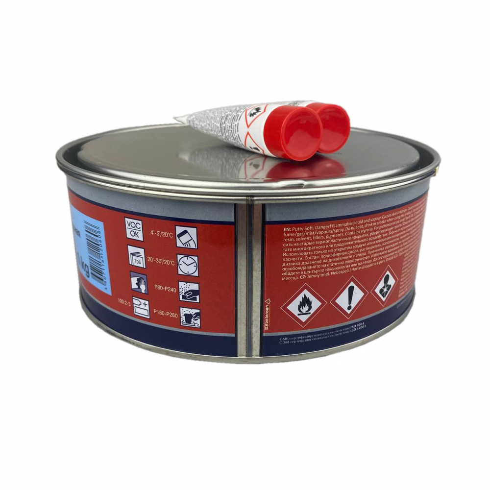 Шпатлевка Reoflex Soft мелкодисперсная, бежевая, 1кг с отвердителем 2