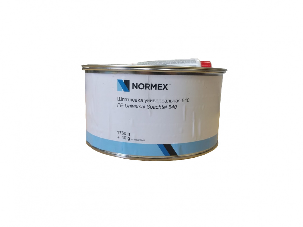 Шпатлевка Normex 540 универсальная, светло-желтая 1,8кг с отвердителем