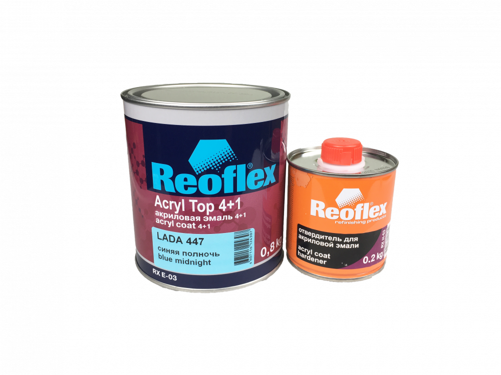 447 Автоэмаль акриловая Reoflex 4+1 Синяя полночь, 1кг (комплект с отвердителем)