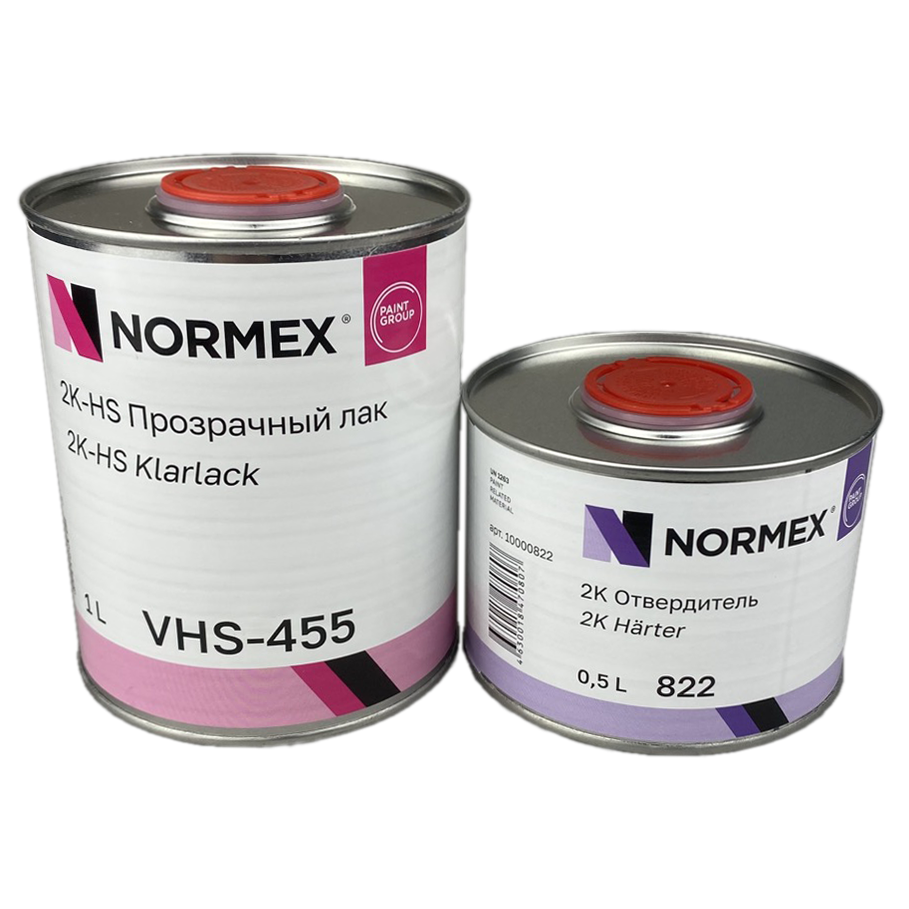 Лак Normex 2К-VHS 455 прозрачный 1л с отвердителем 822 0.5л