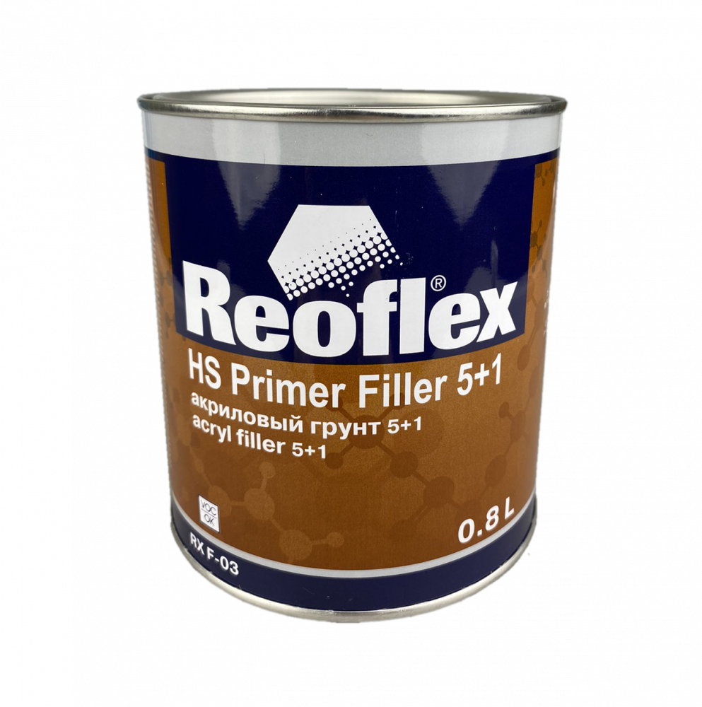Грунт Reoflex 2К HS Primer Filler 5+1 акриловый (0,8л), красный