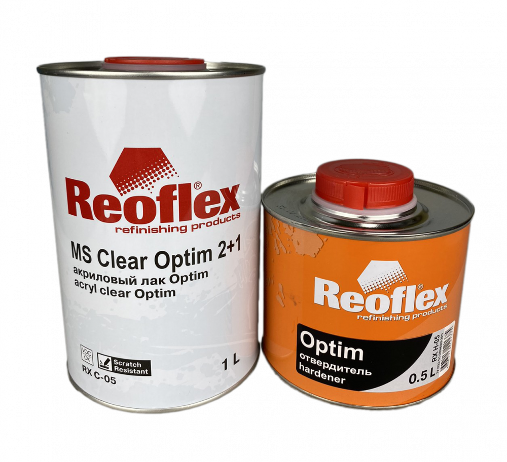 Лак Reoflex 2К МS Clear Optim 2+1 акриловый 1,0л с отвердителем Optim 0,5л
