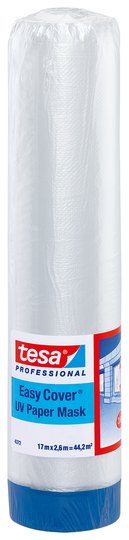 4372 (17м*2600мм) Пленка маскирующая tesa Easy Cover® UV Paper Mask с малярной лентой, УФ стойкая