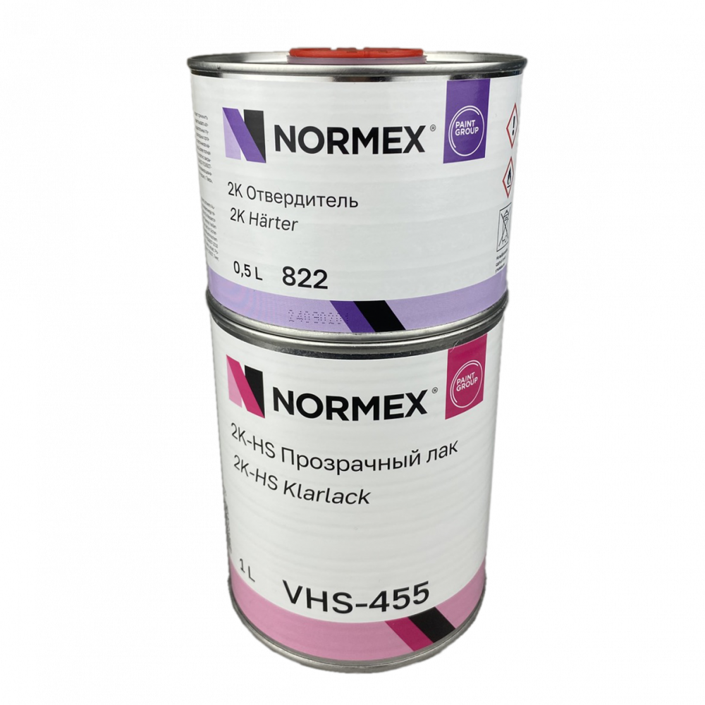 Лак Normex 2К-VHS 455 прозрачный 1л с отвердителем 822 0.5л3