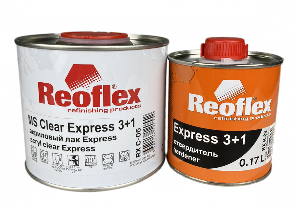 Лак Reoflex 2К MS Clear Express 3+1 акриловый 0,5л с отвердителем Express 0,17л