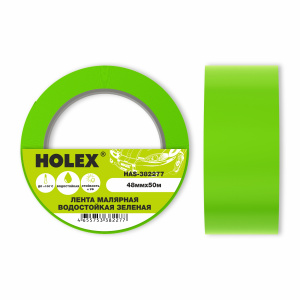 Лента малярная Holex (50м*48мм) водостойкая, зеленая, 100*С