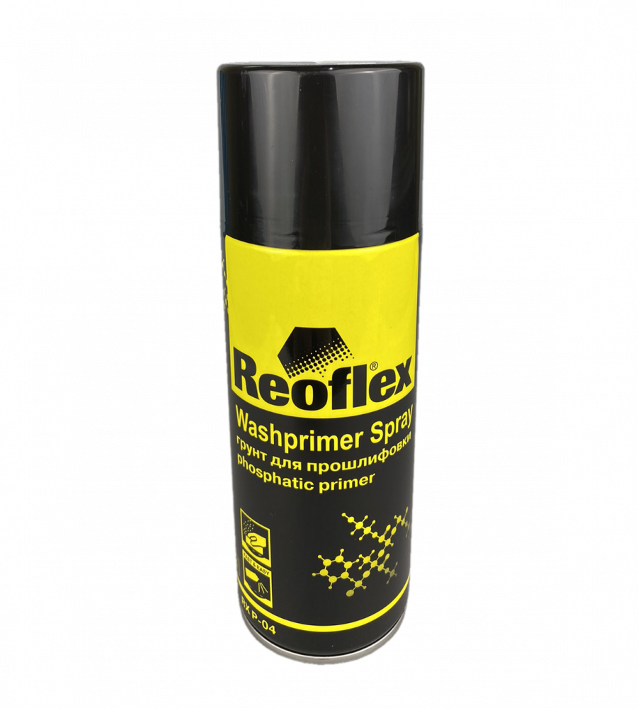 Грунт в аэрозоле Reoflex Washprimer Spray для прошлифовки, 520мл, серый