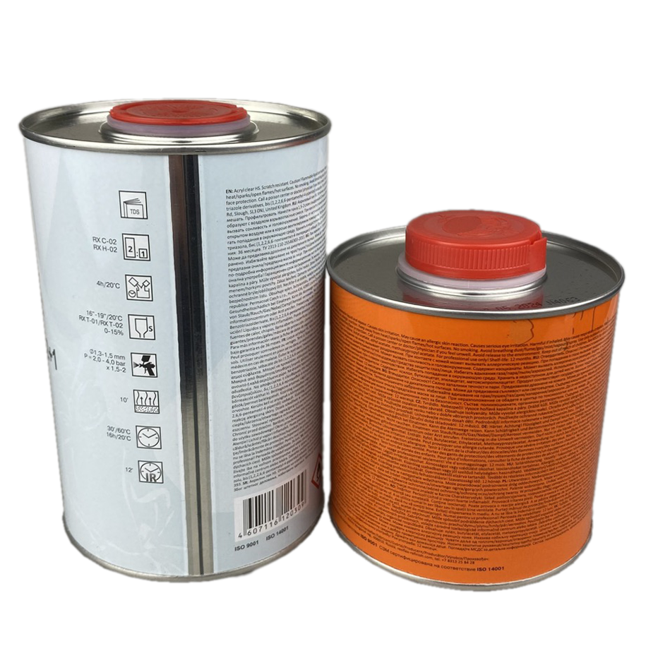 Лак Reoflex 2К HS Clear Premium 2+1 акриловый 1л с отвердителем HS 0,5л2