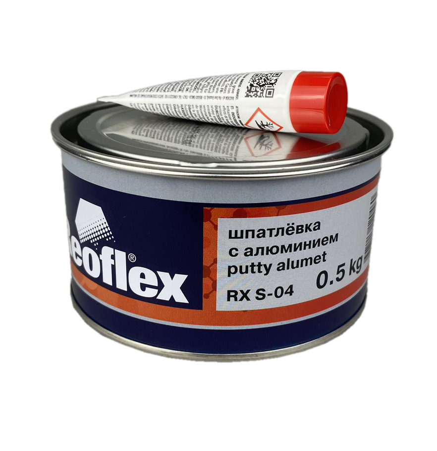 Шпатлевка Reoflex Alumet с алюминием, серая 0,5кг с отвердителем