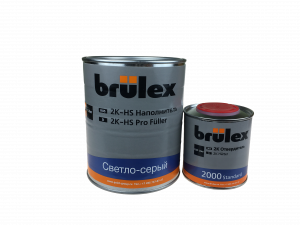 Грунт-наполнитель Brulex 2K-HS PROFuller 4+1 светло-серый 1л с отвердителем 2000 0,25л